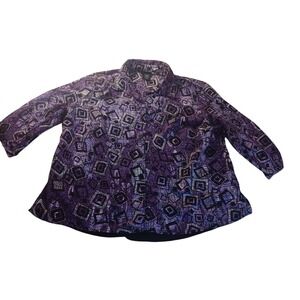 George Button Down Top Abstract Print Built in‎ Tank Blouse Boho Chic Womens